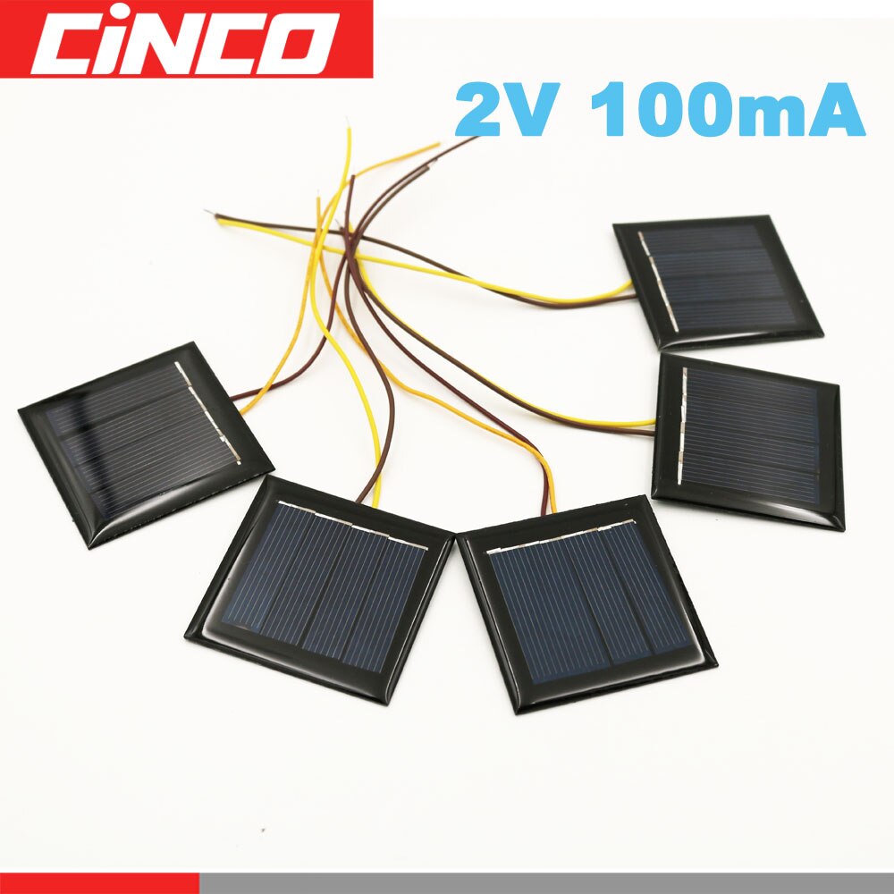 2V 0.2W 100mA extend wire solar panel polysilicon DIY battery charger small mini solar battery cable toy solar light 2V