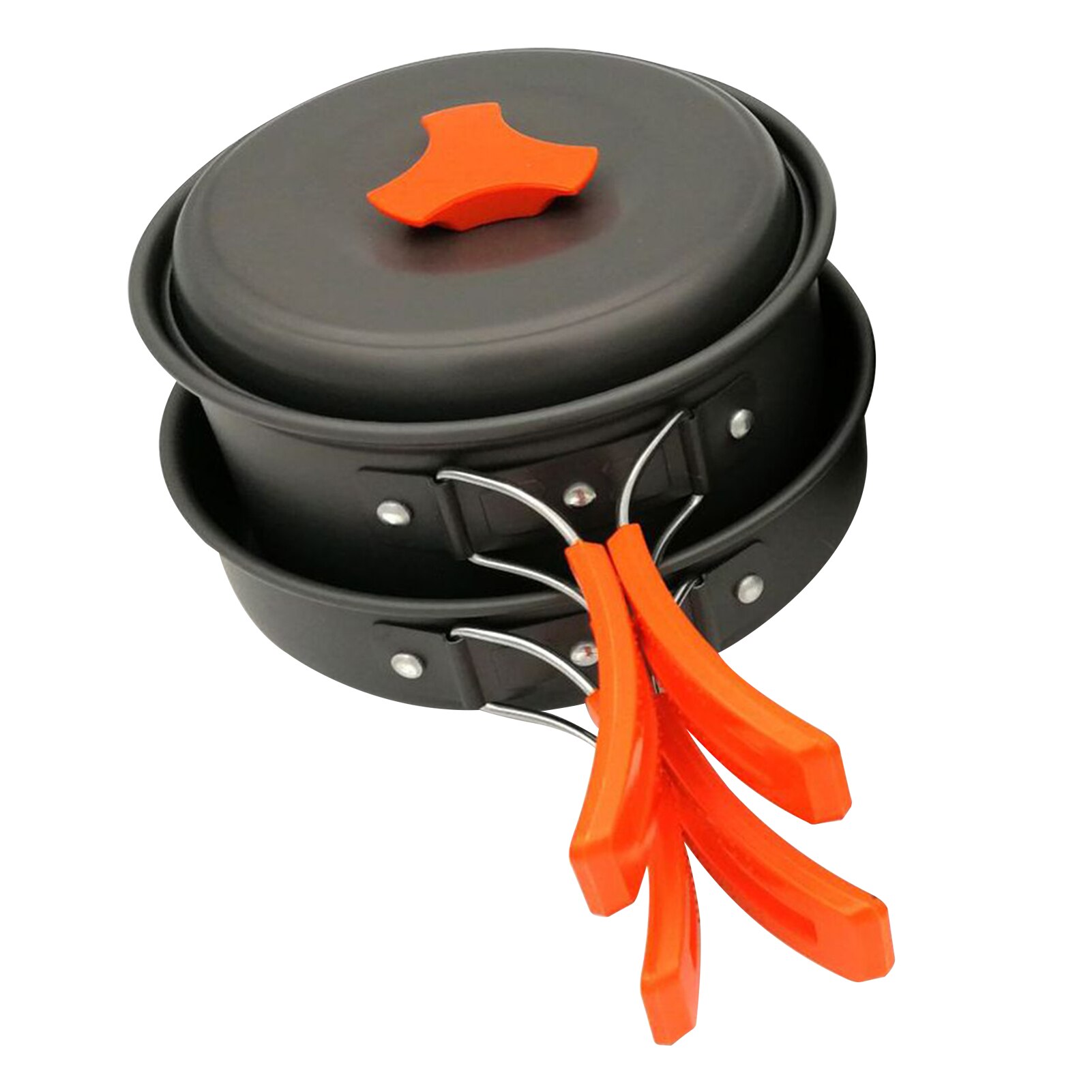 Camping Kookgerei Set Kampvuur Koken Gebruiksvoorwerpen Vouwen Kookset Draagbare Outdoor Wandelen Backpacken Pot Pan: Orange