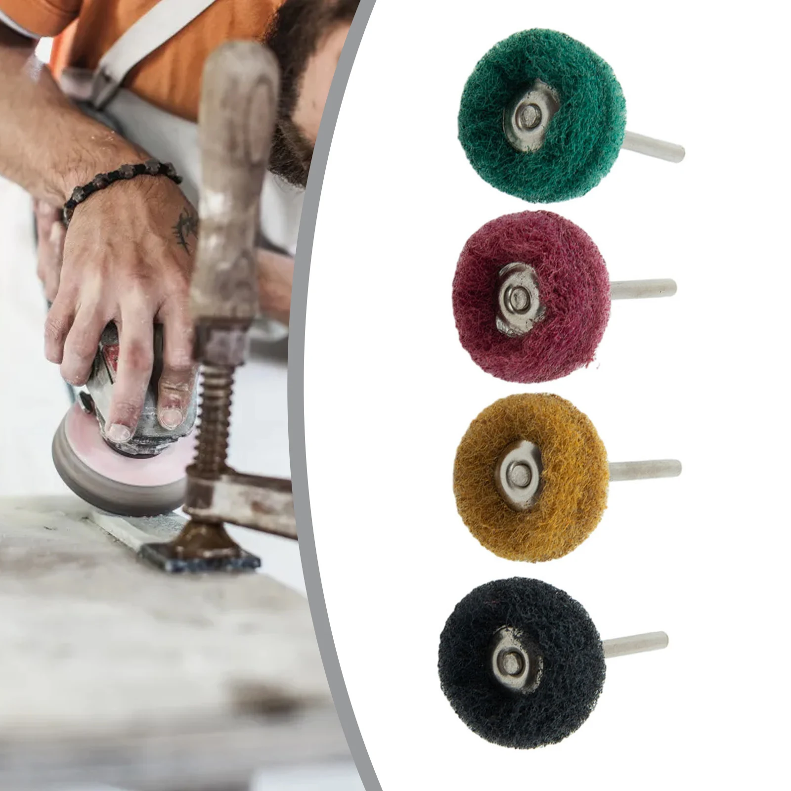 4 pz Mini trapano spazzola abrasiva Nylon lucidatura lucidatura ruota 3mm gambo ruota abrasiva rimozione ruggine per Dremel strumento rotante accesso