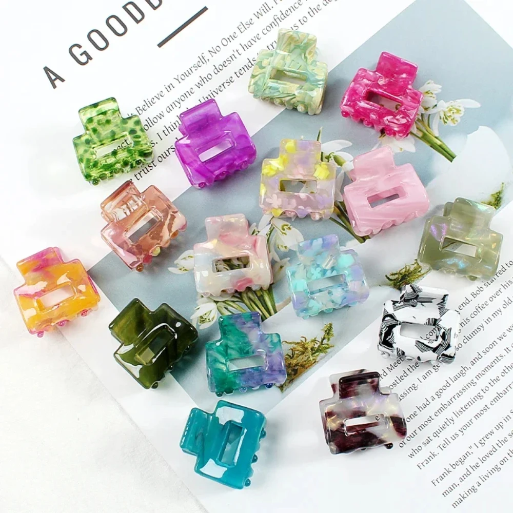 Bgffuy léopard corée acétate creux coloré Mini griffes de cheveux crabe pinces à cheveux pour enfant filles épingles à cheveux accessoires de cheveux Barrettes