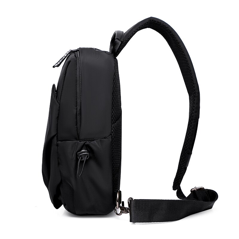 Simple Men Canvas Chest Bag Messenger Bag Crossbody Bag Black Casual Simple Single Anti Theft Shoulder Bag