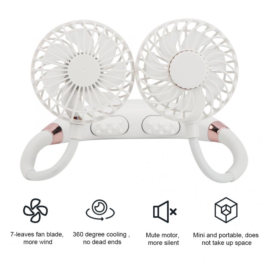Hands Free Neck Fan Mini USB Portable Cooling Fan with Massage Aromatherapy Function Outdoor Sport Hanging Air Conditioner Fan