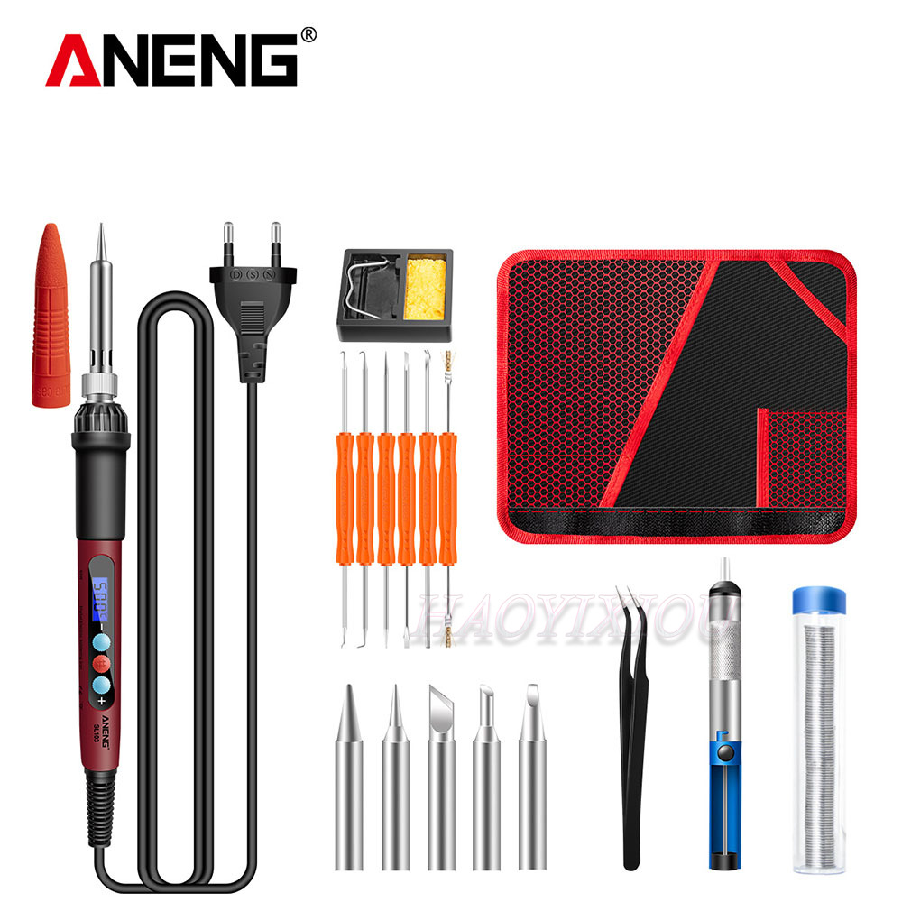 ANENG SL103 Digital Electric Soldering Iron 240V 60W Temperature Adjustable Welding Repair Tool With Soldering Tips