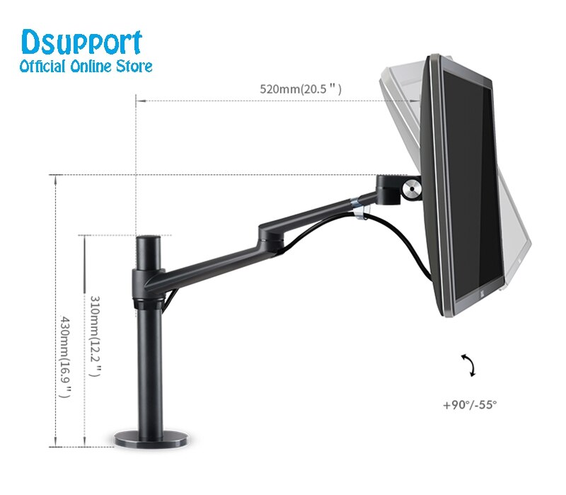 Height Adjustable within 32 inch LCD LED Monitor Holder Arm Bracket 360 Degree Rotatable Computer Monitor holder Stand OL-1: Black