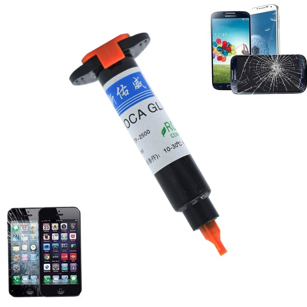 Nyeste 6 in1 loca uv lim 5ml +12 led uv curing light + uv lim remover 20g + cutting wire 50m+ tøj til lcd touch screen reparation