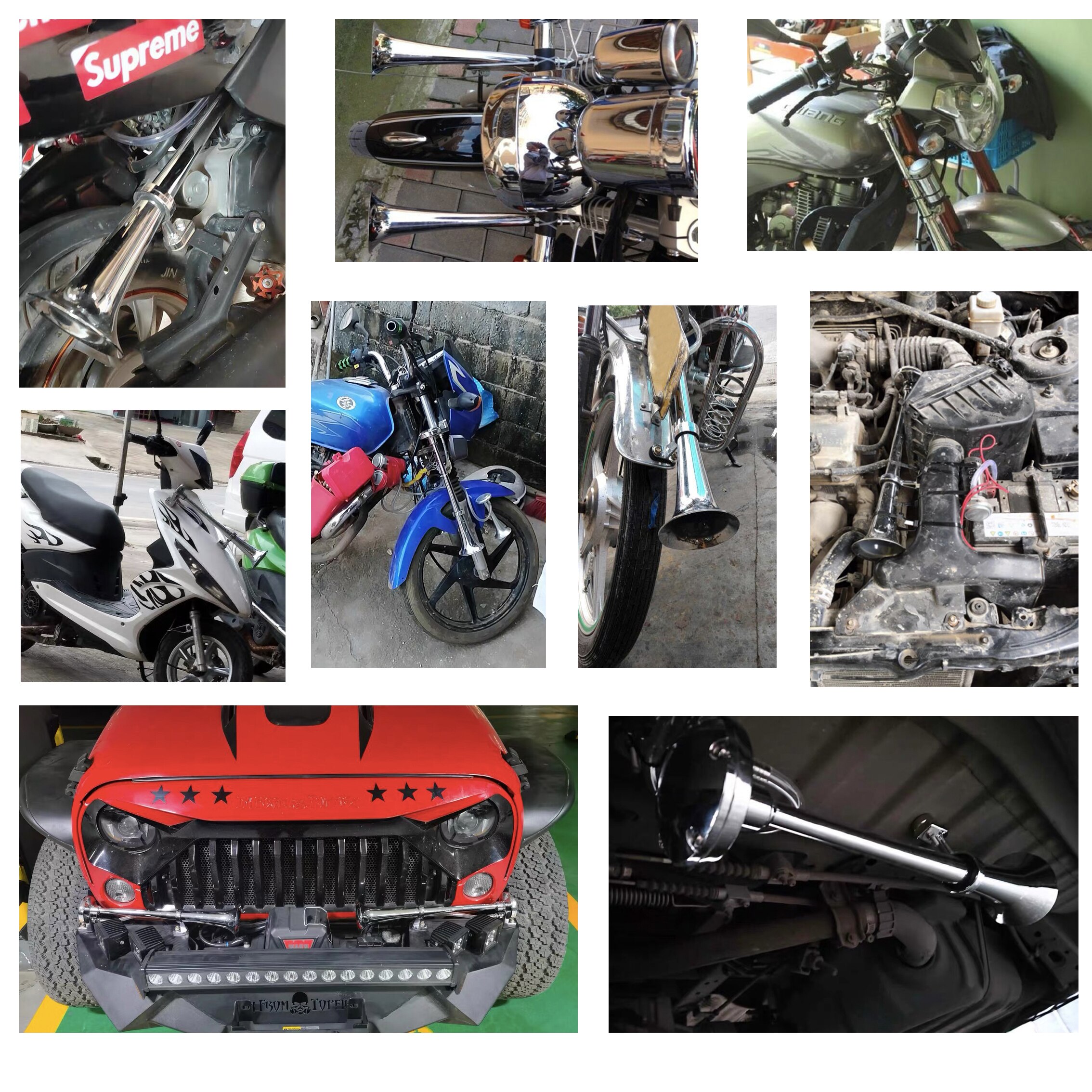 12V / 24V 17 cali 150DB trąbka pneumatyczna ze sprężarką, klakson, róg ciężarówki, pociąg morski, motocykl, motocykl
