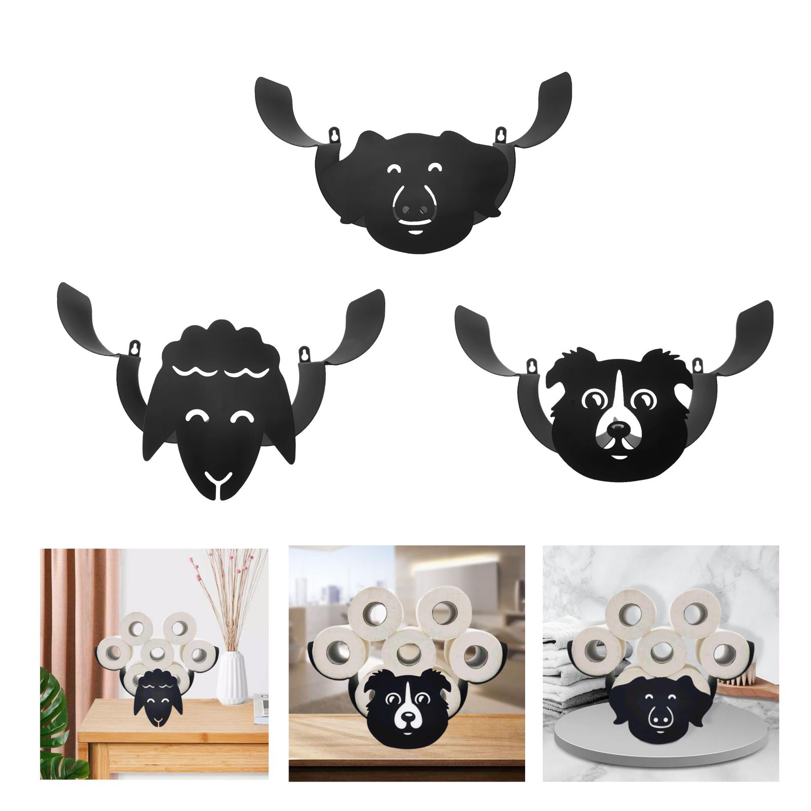 Sheep Dog Pig Shape Toilet Paper Holder Standing Bathroom Tissue Storage