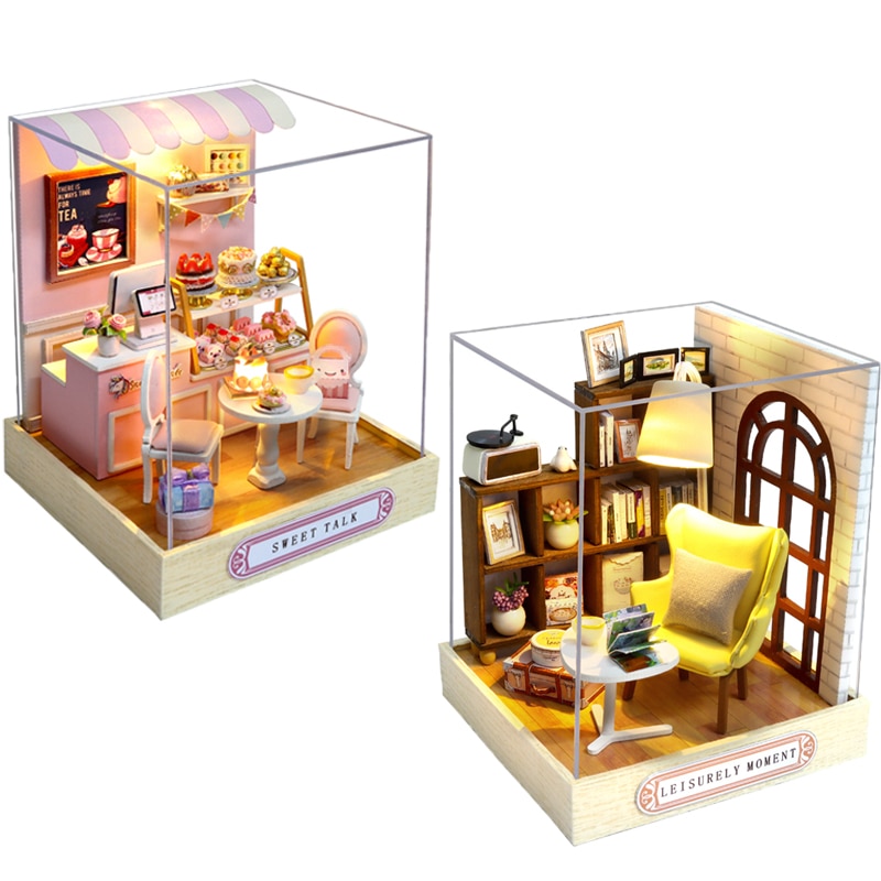 CUTEBEE Doll House Miniature DIY Dollhouse with Wooden House Furniture Toys for Children Birthday Z07: BD