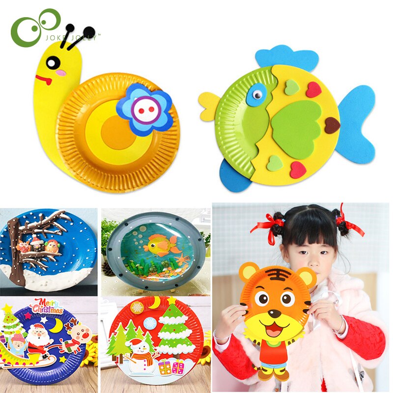 2pcs Children 's Paper Tray Hand - Made Paper Tray Painting Toys Kindergarten DIY Paste Material Package ZXH