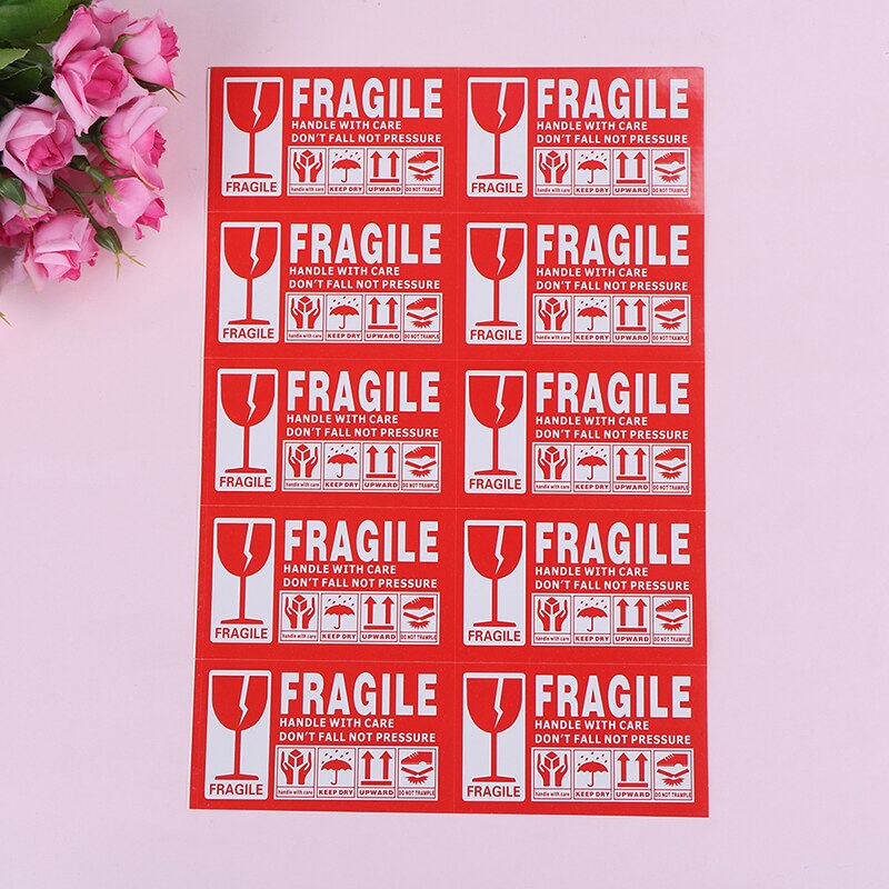 40/50/100/240pcs/lot Fragile Warning Label Sticker Fragile Sticker Up and Handle With Care Keep Dry Express Label