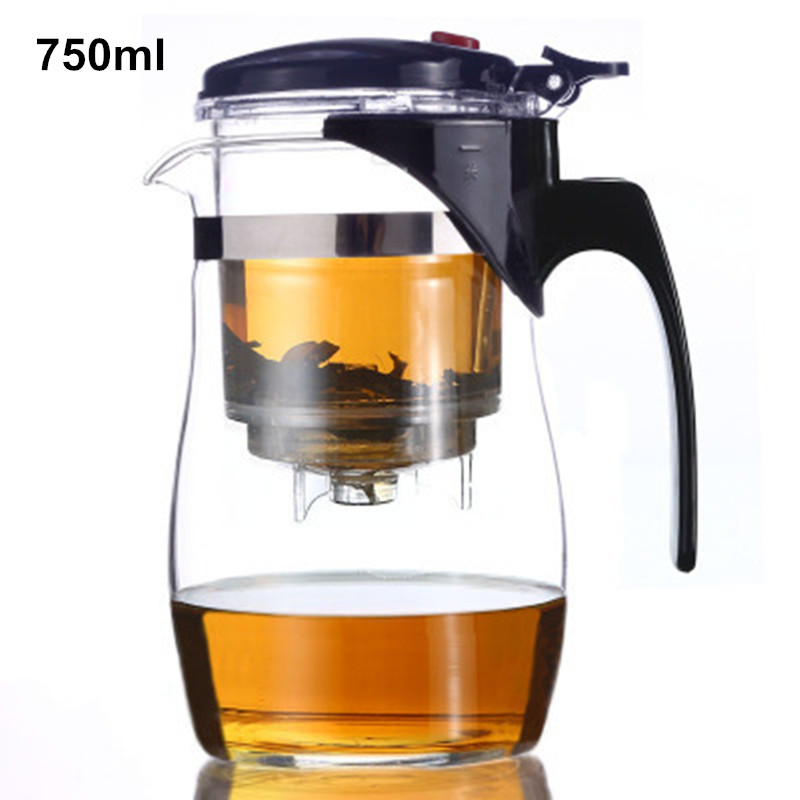 Heat Resistant Explosion-Proof Glass Teapot 500ml 750ml 1000ml Jug Water Bottle Household Canteen Coffee Pot for Kitchen: light green