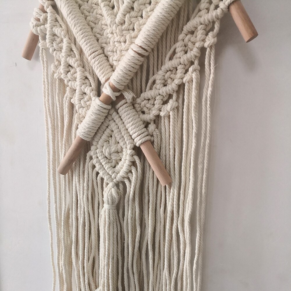 Macrame Woven Wall Hanging - Boho Chic Bohemian Room Geometric Art Decor - Beautiful Apartment Dorm Room Decoration,