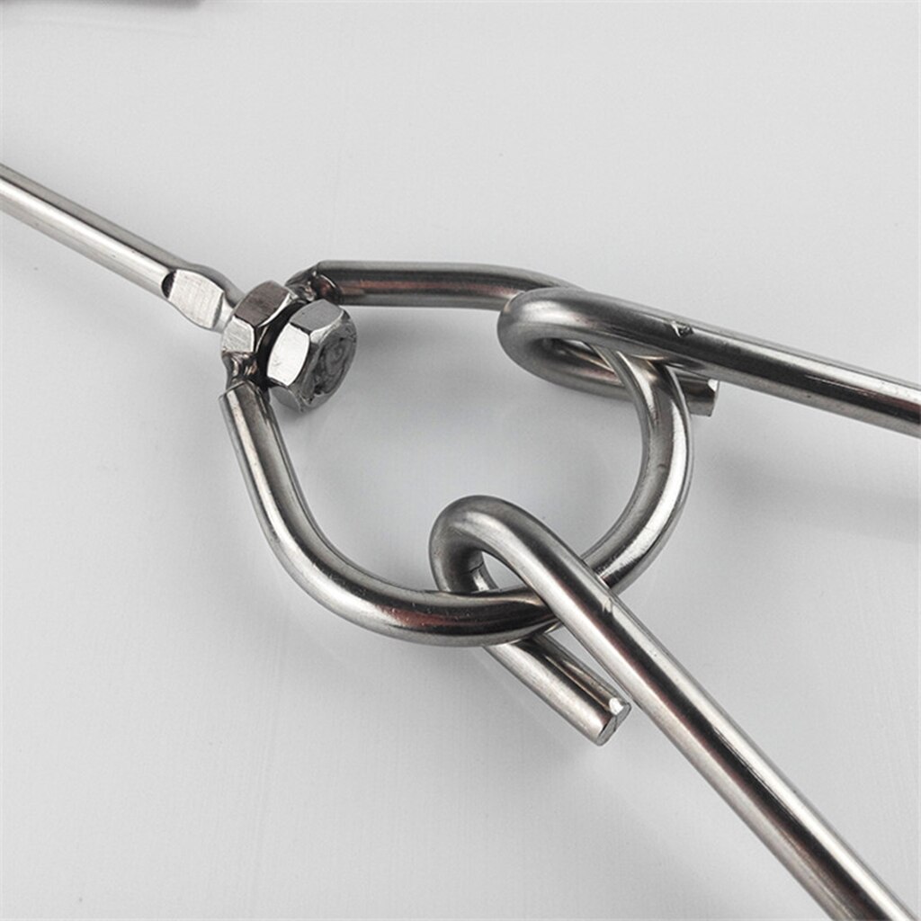 5pcs 3-Prong Meat Hooks Stainless Steel Hanging Storage Farmhouse Butcher Hooks 0.35x25cm