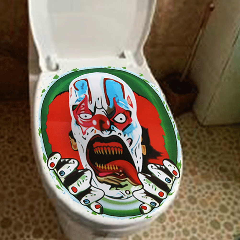 Halloween toilet sæde dækning klistermærke toilet vægoverføringsbillede til boligindretning vandtæt fest rekvisitter