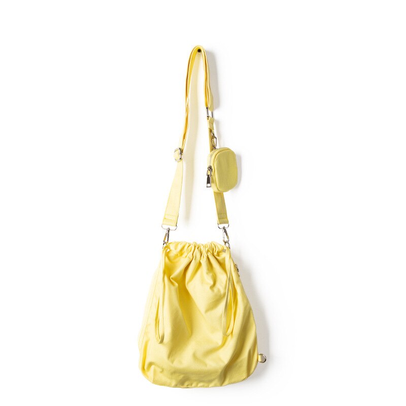 Soft Canvas All-match Solid Color Bucket Bag Student Bag Shoulder Bag Crossbody Bag Office Daily: Yellow