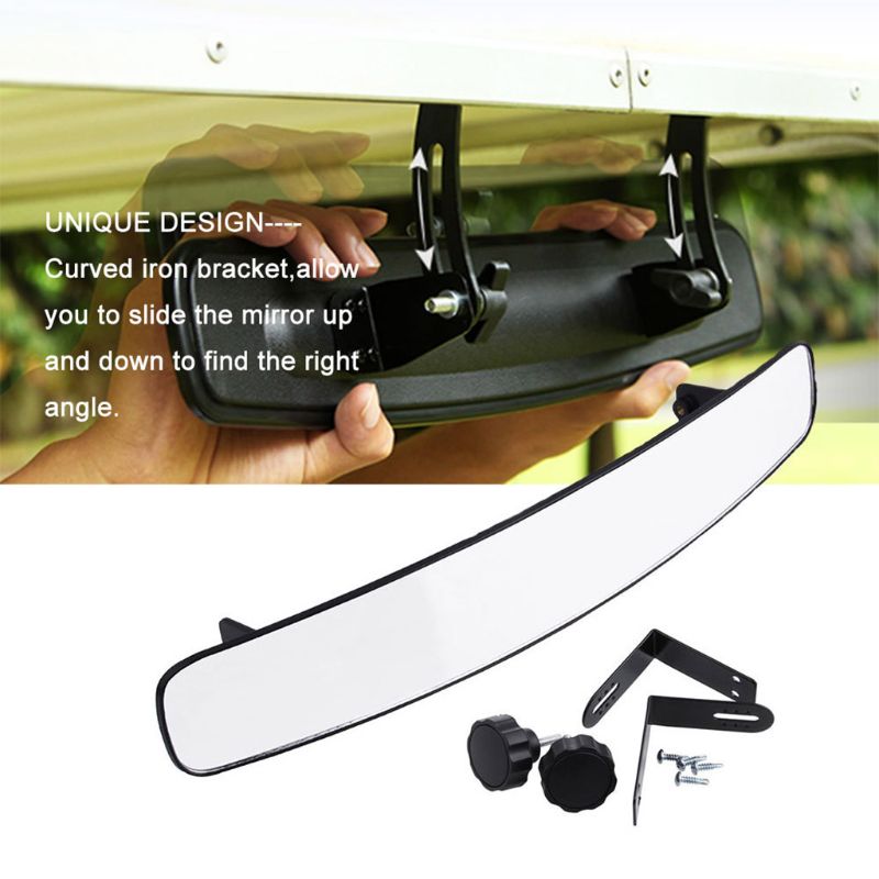 Espejo convexo retrovisor de 16,5 pulgadas para carrito de Golf apto para coche Ez Go Club 180 grados gran angular panorámico con caja de embalaje