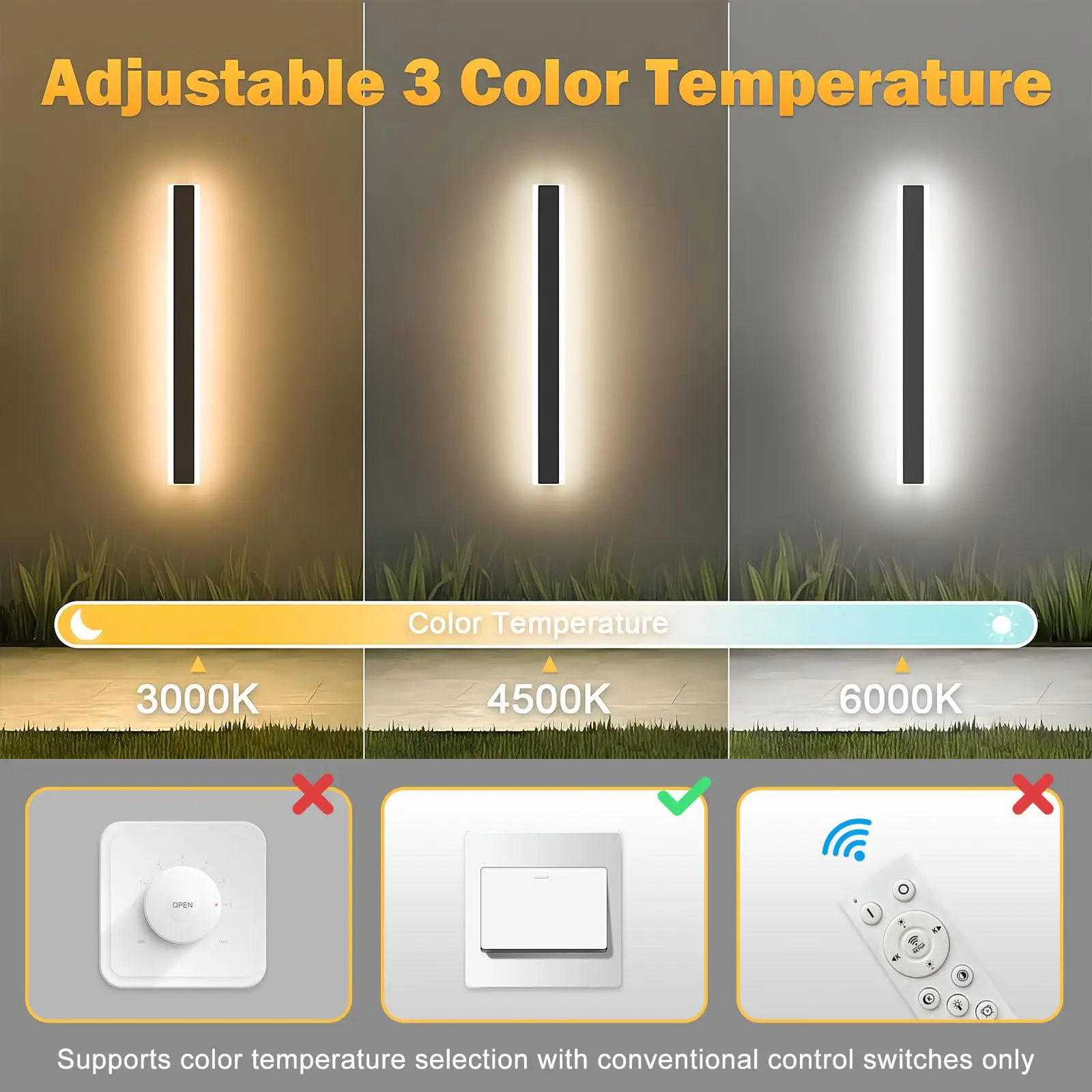 Utendørs moderne vegglampe vanntett lang stripe ledet-vegglampe 110v 220v ip65 regntett hageveranda vegglampe