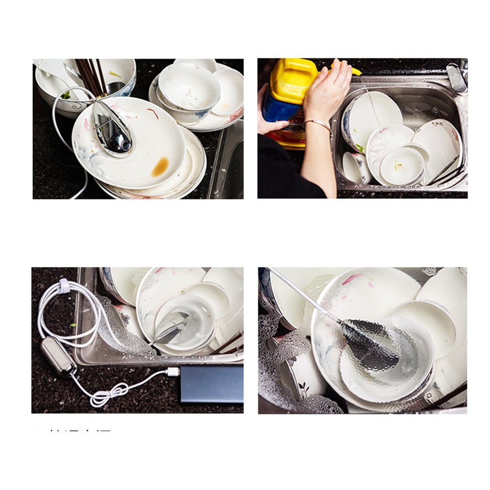 Mini Small Electric Dishwasher Intelligent Sterilization High Frequency Vibration Lazy Dish-Washing Artifact Home Use