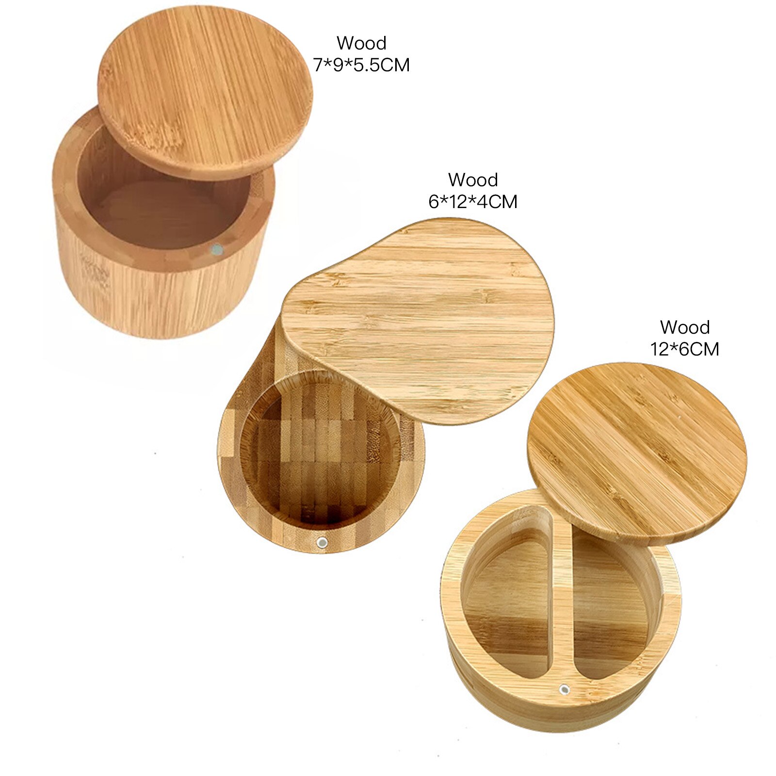Storage Boxes Salt Box Wooden Bamboo Storage Box With Magnetic Swivel Lid Container For Kitchen Storage Containers Salt Box