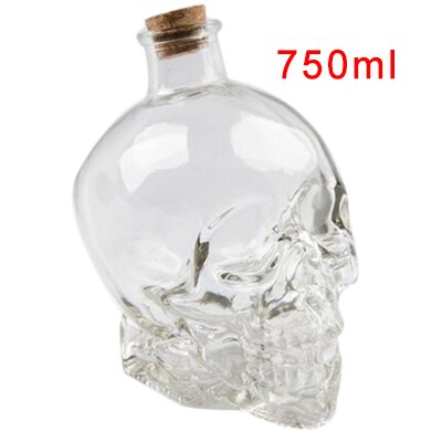 Crystal Glass Skull Head Shot Transparent Champagne Cocktails Beer Coffee Wine Bottle Cups Set Drinking Containers Tequila Cup: Bottle-750ml