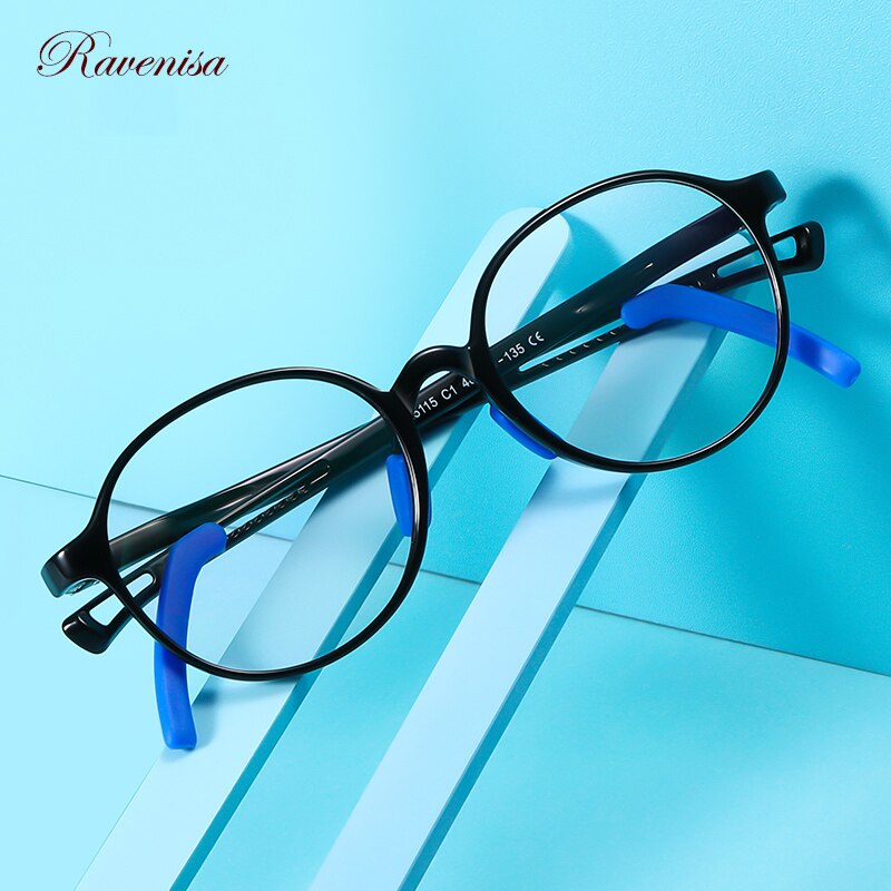 Trendy Cute Optical Blue Light Glasses For Boy Girls TR90 Pink Transparent Frame Round Computer Children Eyeglasses