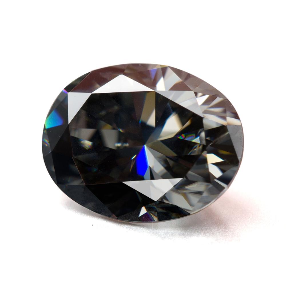 Top dark gray color VVS oval cut 5x7mm loose moissanite price per carat