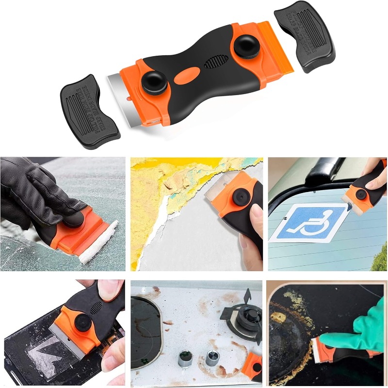Razor Blade Scraper, 2-in-1 Scraper Tool, Multi-Purpose Cleaning Razor Scraper