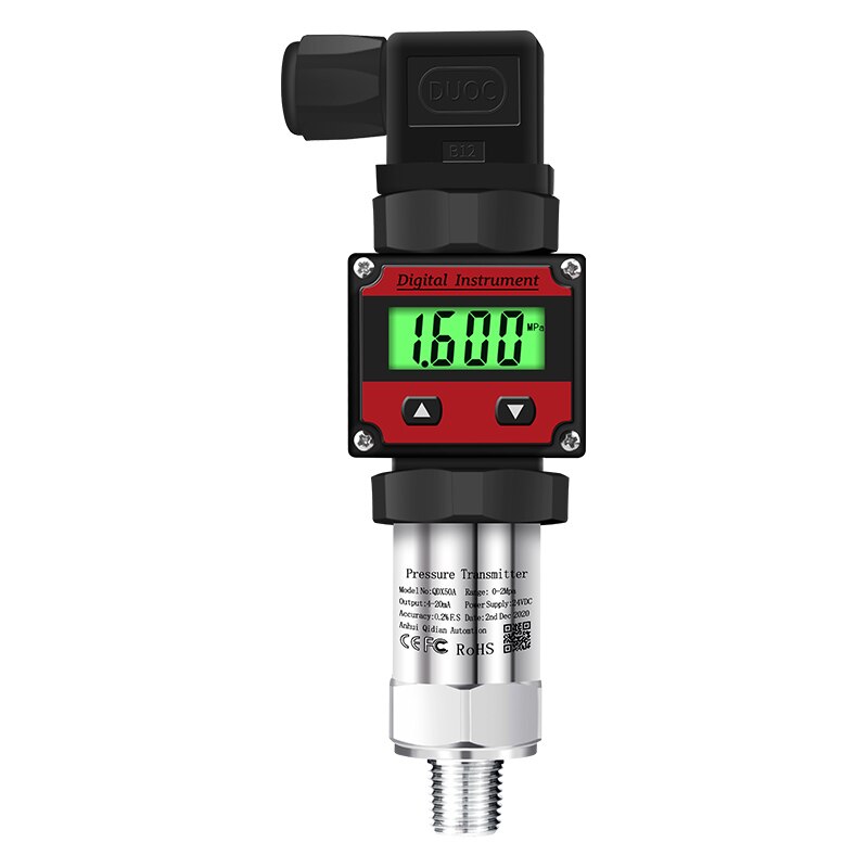 LCD Digital display pressure sensor pressure transmitter Transducers 0-5V output signal -0.1-0-1000bar QDX50A
