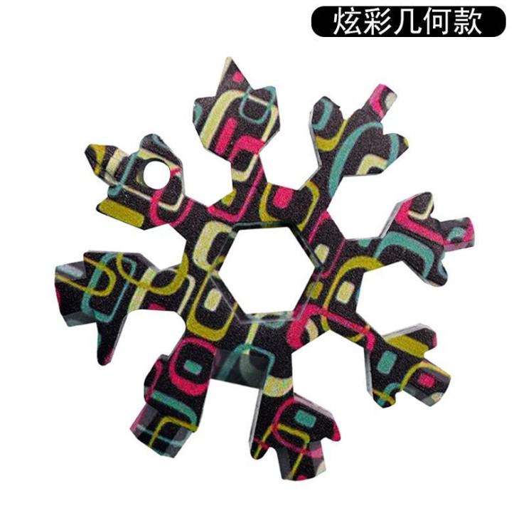 Vendita calda fiocco di neve cacciavite multifunzione multi-strumento gadget in acciaio inossidabile taglierina multi-lama carta cavatappi utensili da cucina