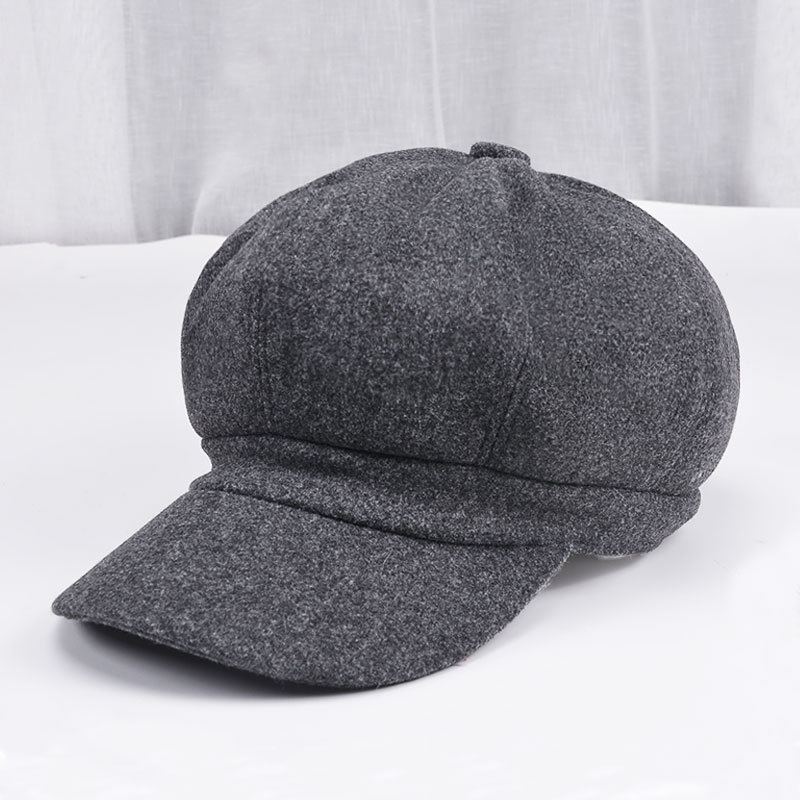 Winter Newsboy Caps Women Newsboy Gatsby Cap Octagonal Baker Peaked Beret Driving Hat Female Hats Painter Tour Cap Fast: Gray