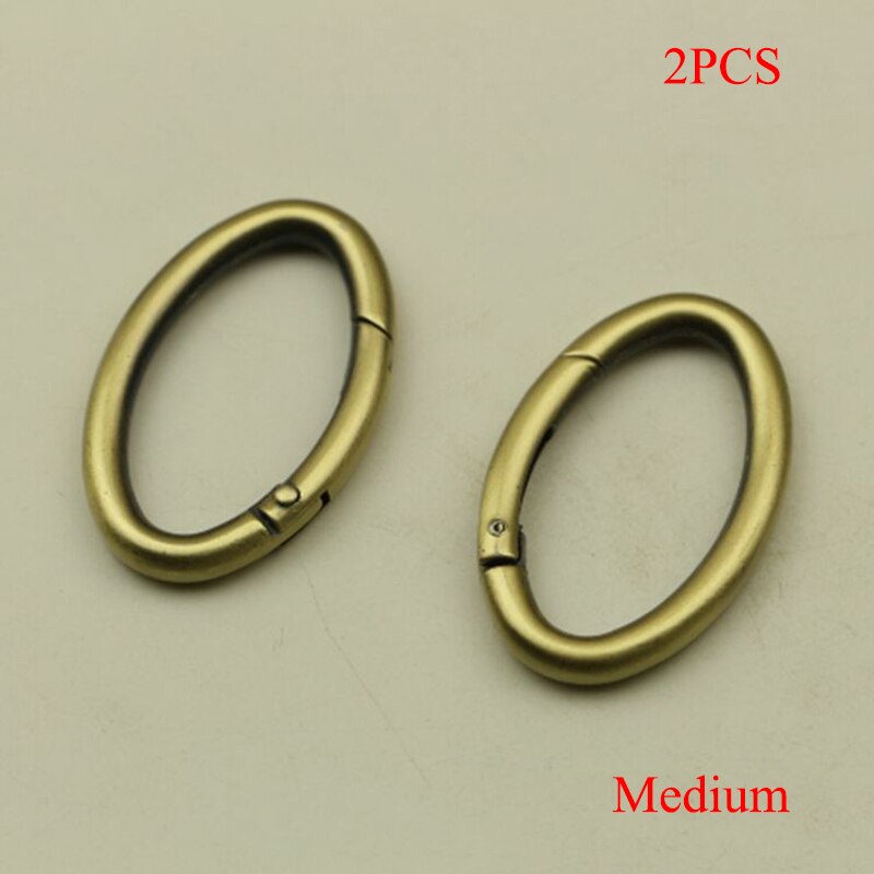 2 stk metallport fjær oval ringe spenner klips karabiner vesker håndveske krok lærveske stropp spenne karabinkrok bag tilbehør: Eldgammelt feie m