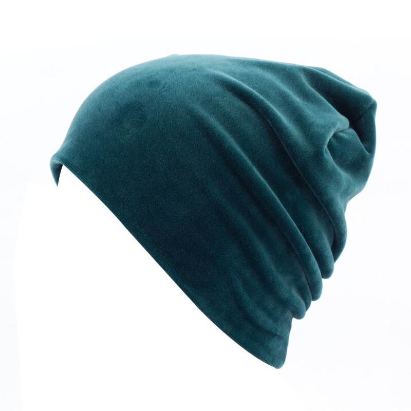 Bonnet en velours pour femme, décontracté Polyester, Skullies, Skullies, Bonnet, hiver, velours uni, cagoule, Sapka