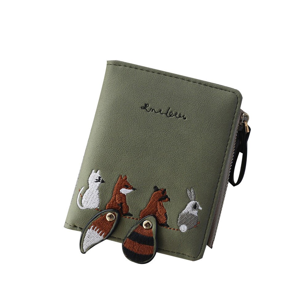 Xiniufashion dames portemonnee schattige cartoon dieren korte leren dames kleine portemonnee hasp rits kinderportemonnee kaarthouder  #3: Groente