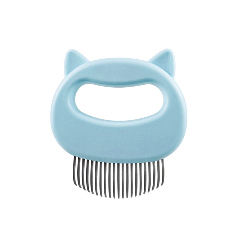 Herramienta de peine para perros, desbrozadora de pelo de Mascota, para gatos, para pelo corto, accesorios benodigdheden para perros, peine para piojos: Azul
