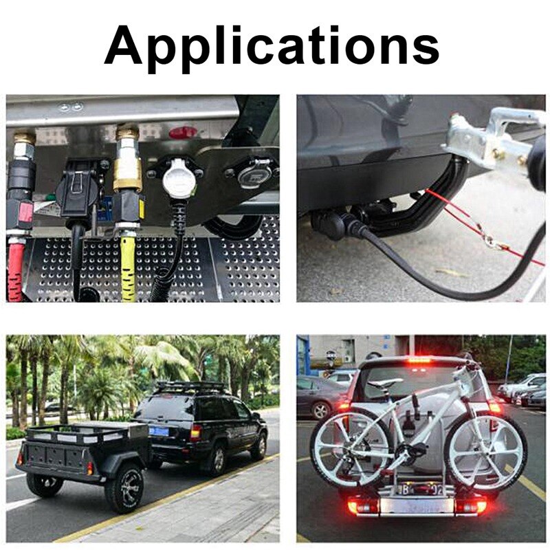 7 Pin Trailer Plug Socket Metal Trailer Connector Car Electric 12V Sockets Towbar Towing Trailer Connectors Adapter Converter