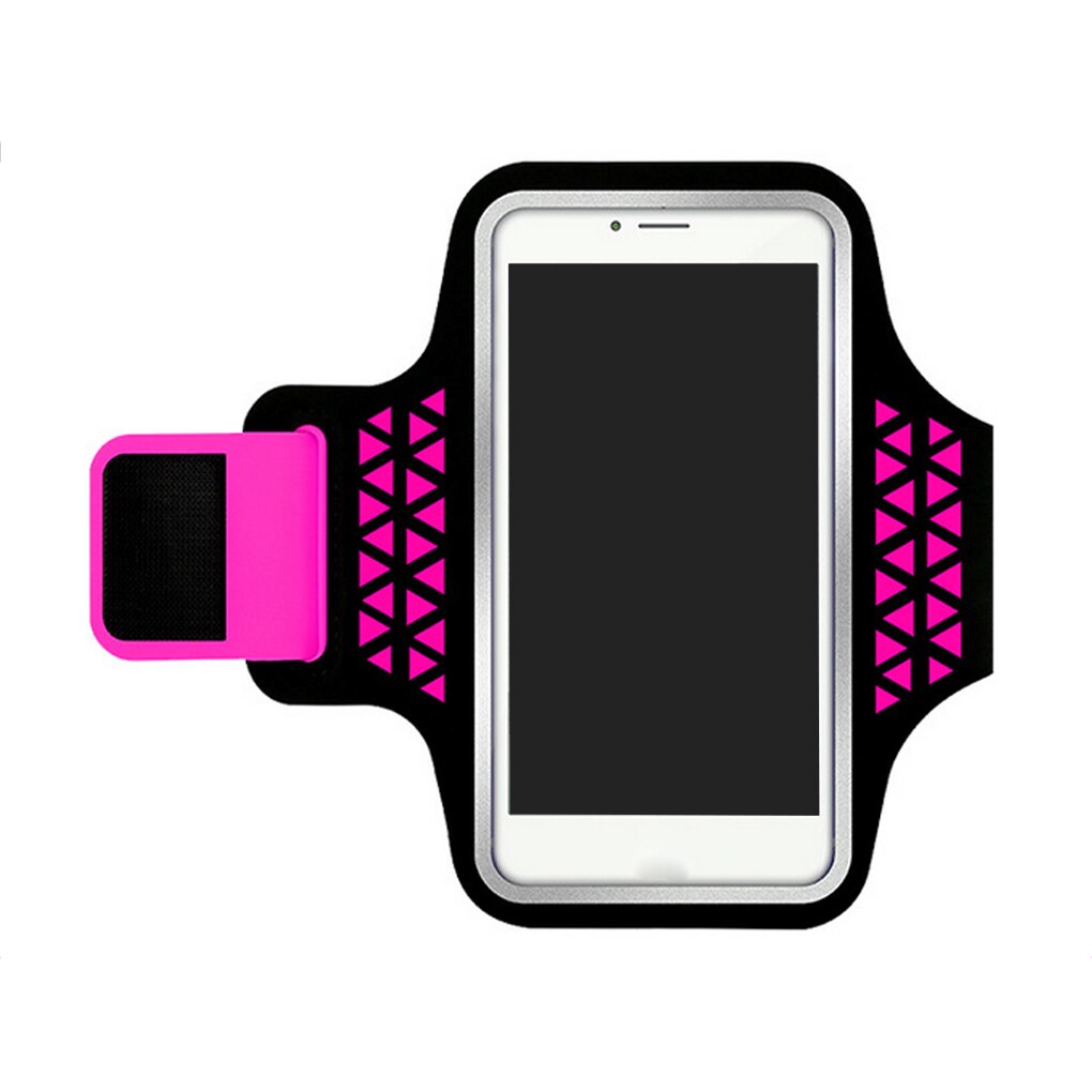 Elenxs braçadeira de armazenamento do telefone correndo esportes pacote de pulso ao ar livre jogging bolsos caminhadas ciclismo saco leve: Rose red 5.7 inch