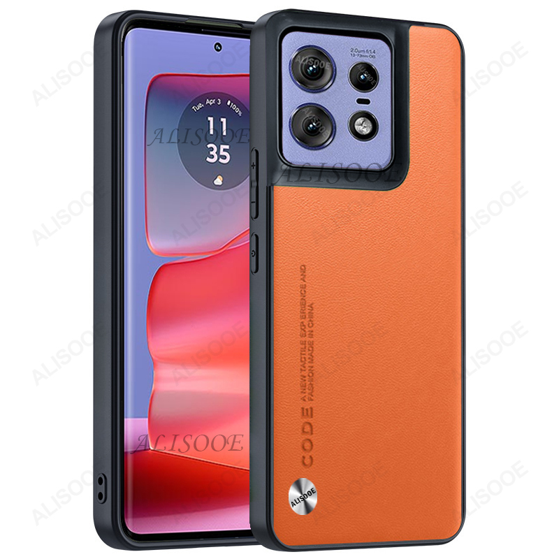 Motorola edge 50 pro 40 neo  g54 -puhelimen suojakuori, kuitukuvioinen pu-nahkainen suojakuori moto edge 50 pro  g14 g34 g84 -puhelimelle.: Neopreeni / Kulta-