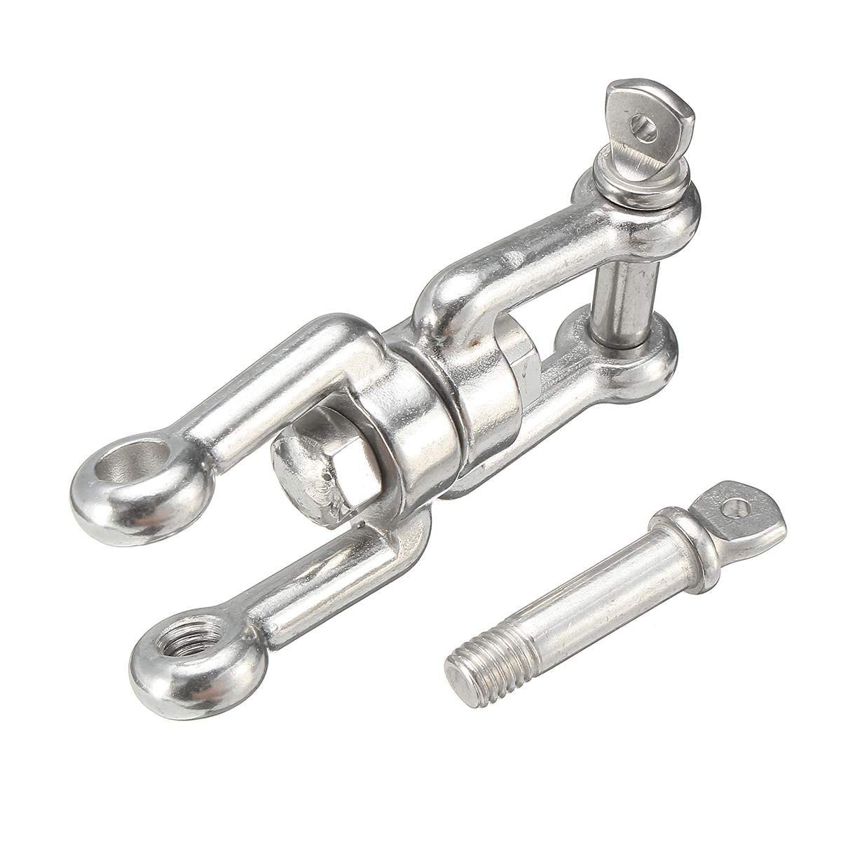 8mm 316 Stainless Steel Boat Jaw Sea Anchor Chain Swivel-Connector Shackle Hook Marine Hardware Durable Corrosion Resistant