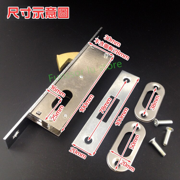 Järnport/skjutdörrs kroklås, kopparkrok, för plastdörr, kopparlåscylinder, starkare