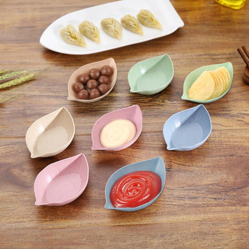 Multi-purpose Wheat Straw Bowl Vinegar Seasoning Solid Soybean Dish Sauce Salt Snack Small Plate Kitchen Supplies
