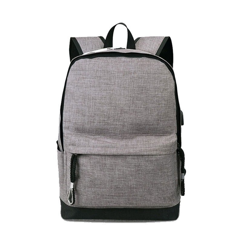 Colegio viento Chicos Mochila hombre de Gran Capacidad negro Alta USB macho de lona mochilas escolares para Adolescentes chica Mochila de los hombres mochila masculina Bolsos de Escuela mochila escolar niña: Gris
