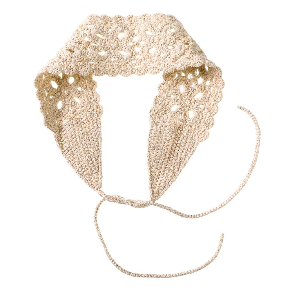 AWAYTR Effen kleur holle gebreide haarbanden Vintage haarsjaal voor vrouwen Bloem gebreide hoofdband Boheemse haaraccessoires: Rood