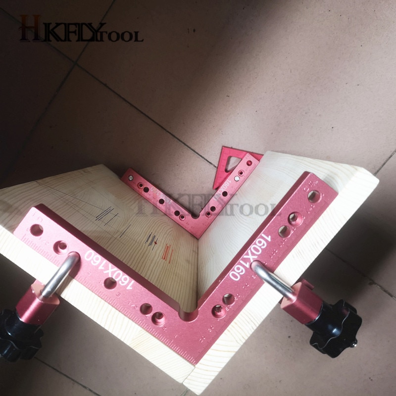 120mm Aluminum Square Right Angle 90 Degree L-shaped Auxiliary Fixture Positioning Panel Fixing Clip Woodworking Carpenter Tools