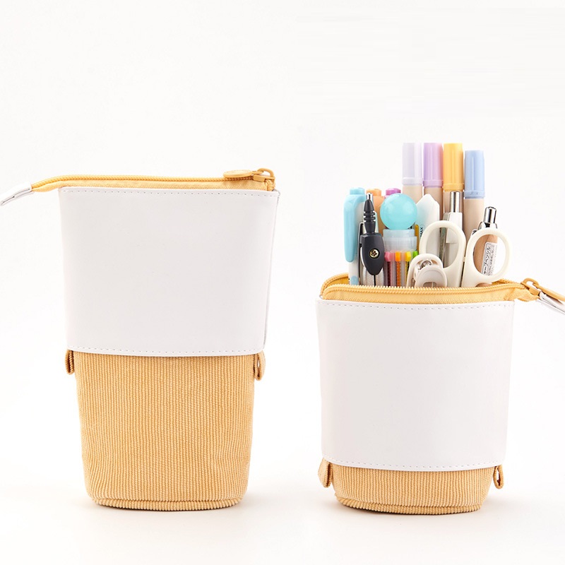Estuche para lápices, portalápices de puntos, tela de lona, material escolar estacionario coreano, organizador de regla para niños, bolsa de , caja de pie para transformador