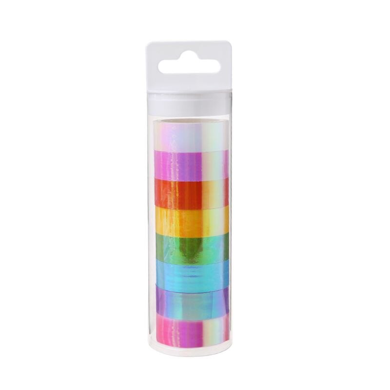 8 stuks ritmische gymnastiekdecoratie holografische glittertape ringstok accessoire 15mm*5m briefpapier decoratieve doe-het-zelf maskering
