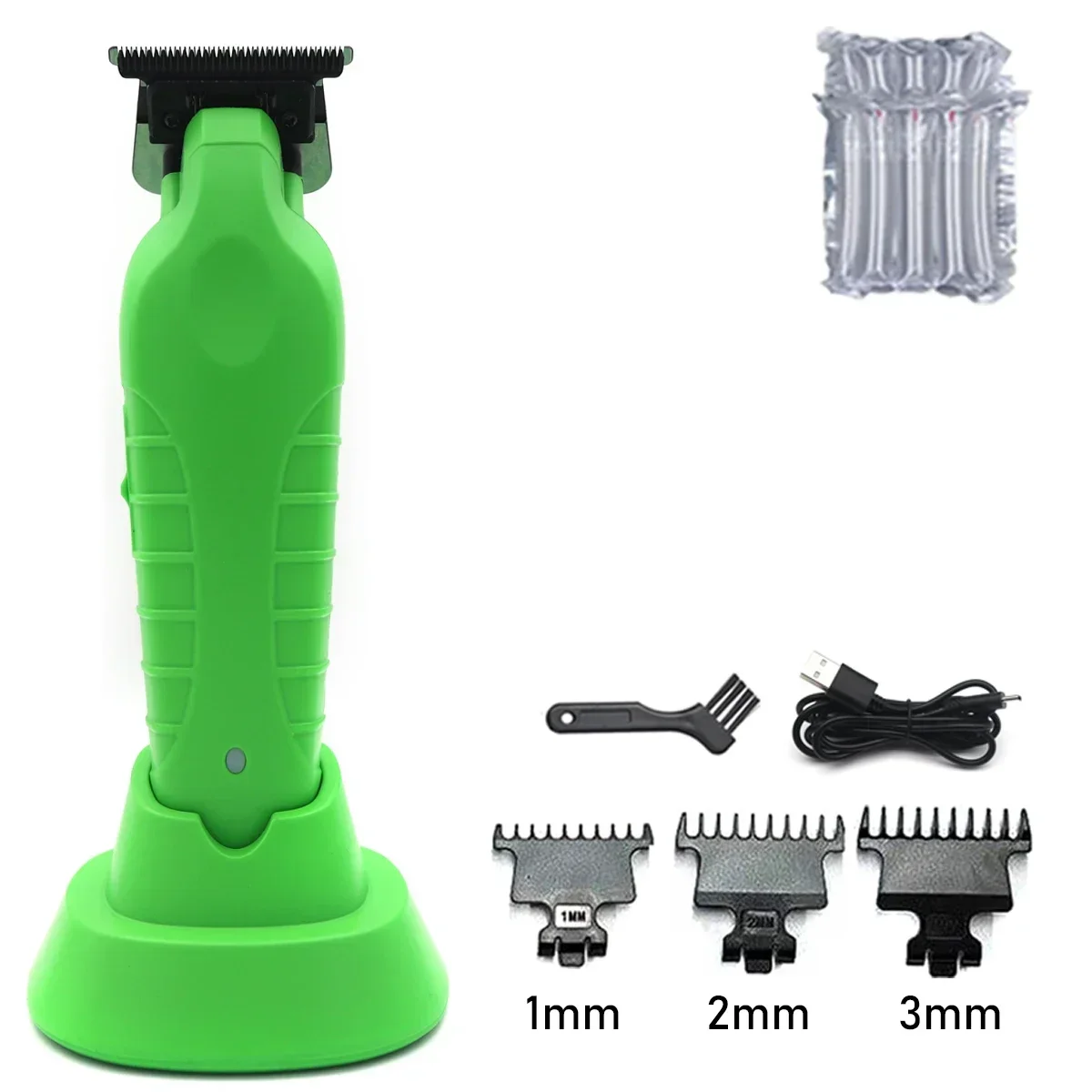Barber Finish Electric Clipper with Charger Stand Hair Cutting Machine Carving Gradient Hair Trimmer 2299: green