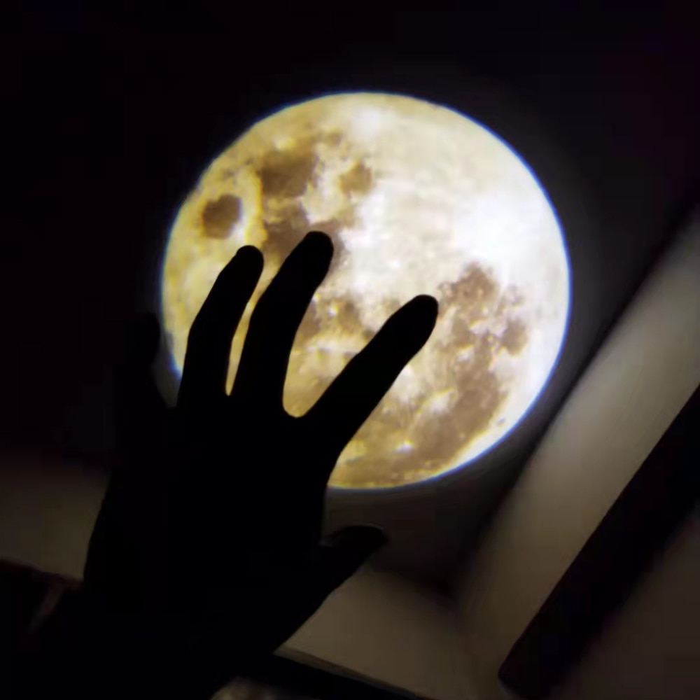 Himmel projektor nattlys planet magisk måne jord projeksjon ledet lampe 360 ° roterbar usb 5v 3w låve soverom veggdekor belysning