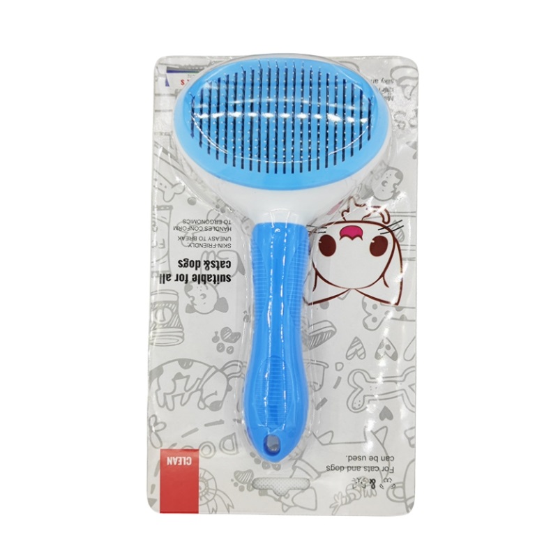 Peine de autolimpieza para quitar el pelo de mascotas, cepillo rebanador para gatos, peine de depilación para gatos, cepillos de aseo, peines para perros, accesorios para gatos: Gris