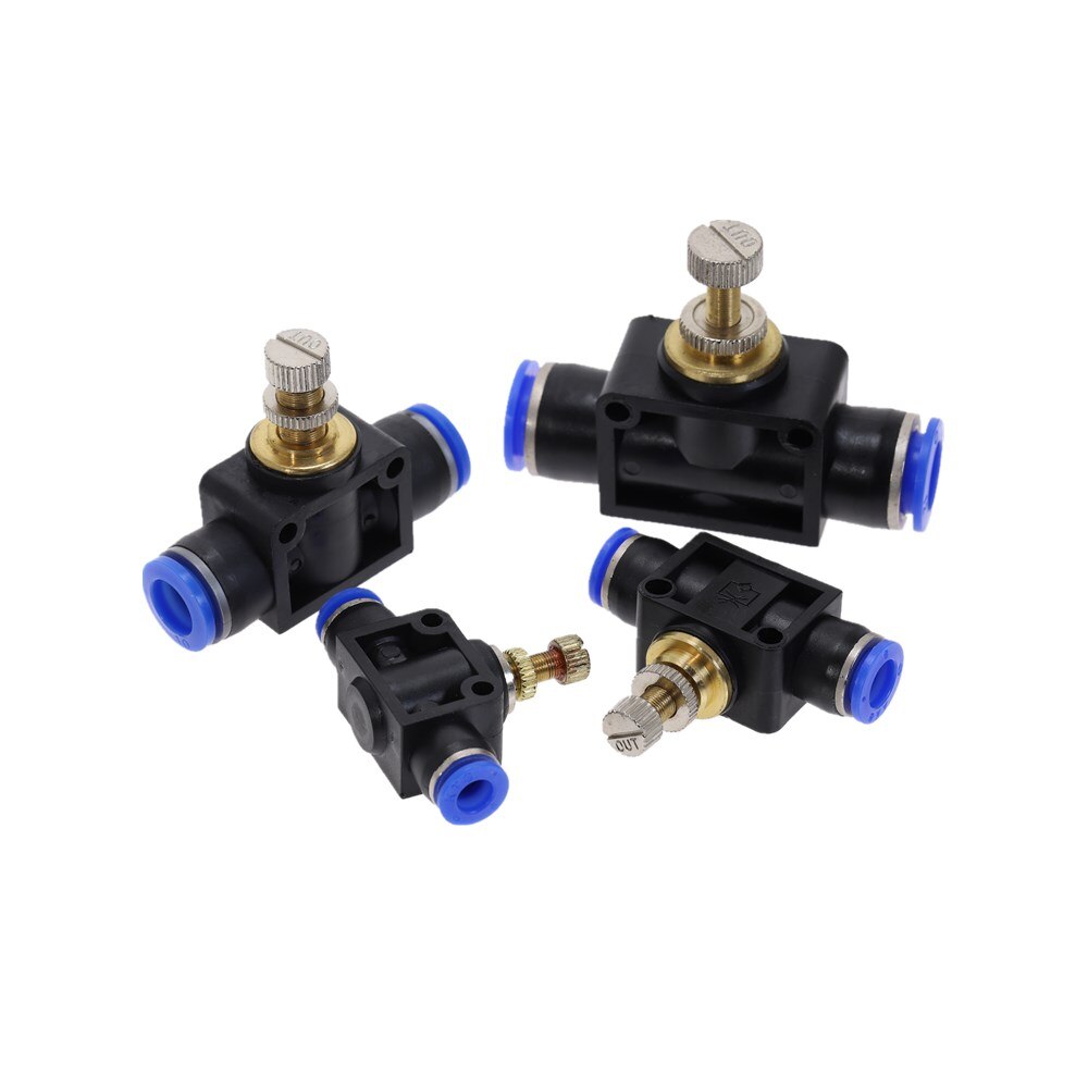Pneumatic Airflow Regulator SA 4mm 6mm 8mm 10mm 12mm OD Hose Tube Gas Flow Adjust Valve Connector Pneumatic Push In Fittings