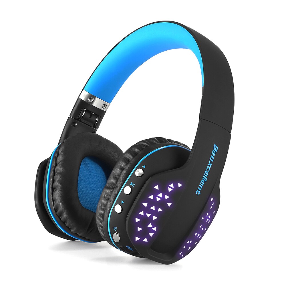 Beexcellent Q2 Bluetooth Gaming Headphones with LED Light Foldable Wireless Stereo Headset Hands-free MIC for Phone PC Laptop: Default Title